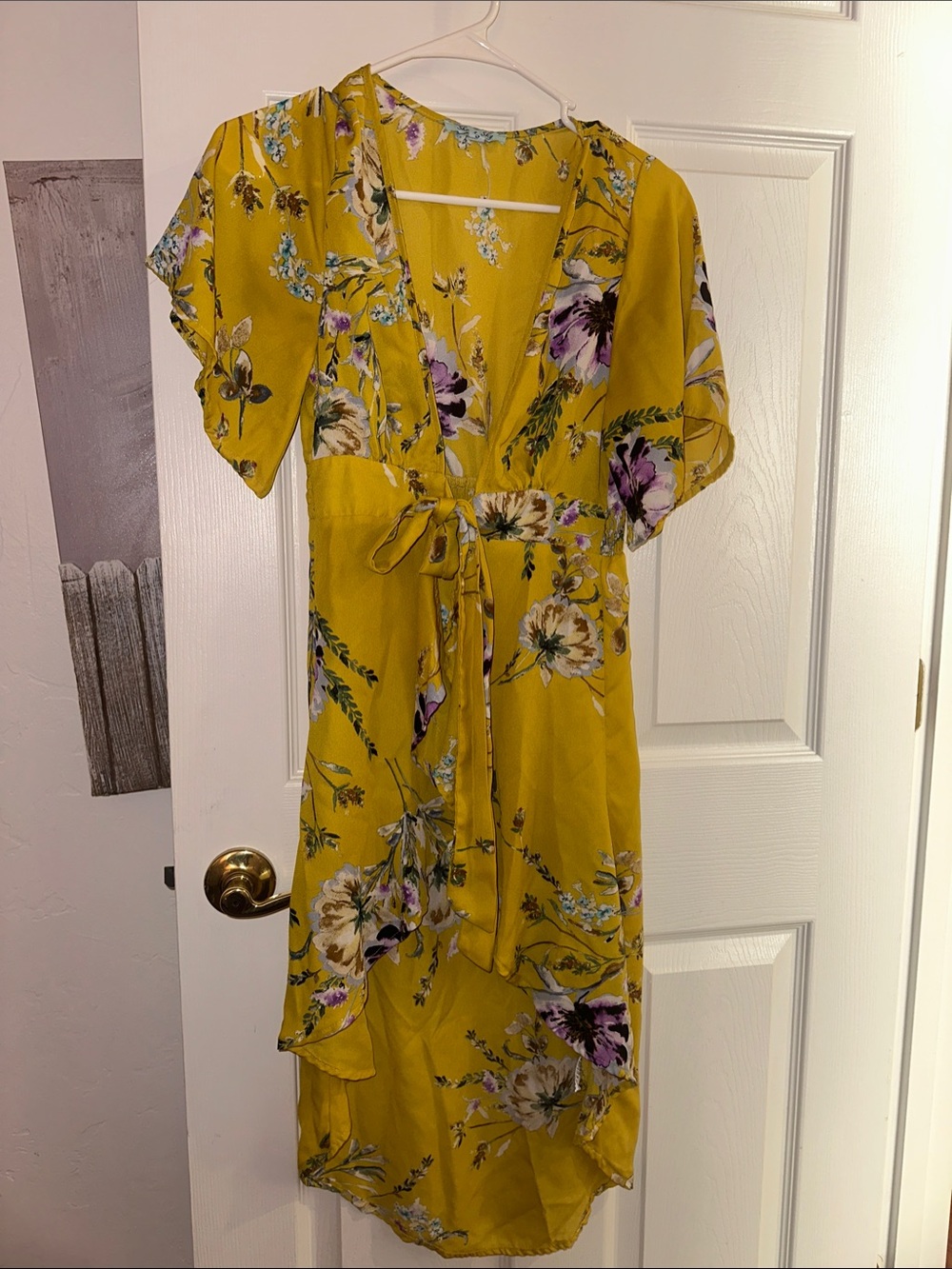 Yellow floral swimsuit cover